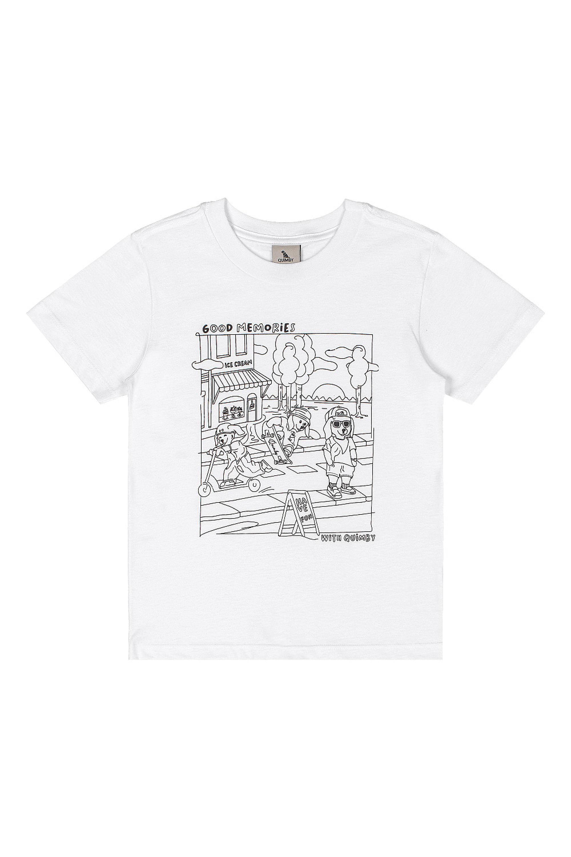 Camiseta Infantil Unissex com Kit de Canetinhas para Pintar (Branco) Quimby - Imagem 14
